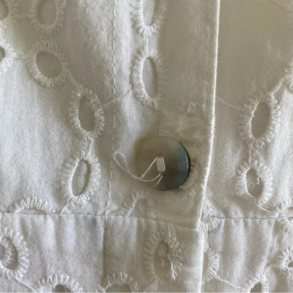 BROOKS Brothers 100% Cotton Eyelet Short Sleeve Midi Dress Size 6 (no belt) - Picture 10 of 16
